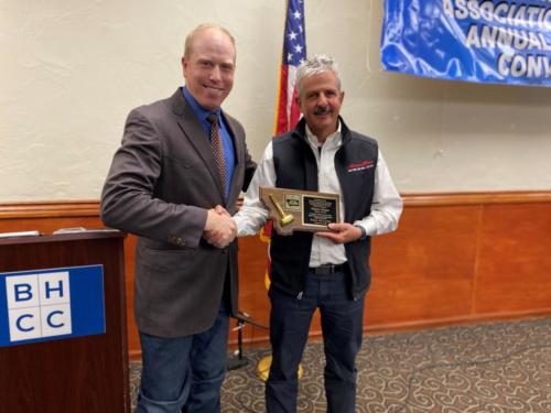 Kyle Shobe officially inducted Merton Musser into the Montana Auctioneer Association Hall of Fame on January 25, 2020 in Billings, MT. 